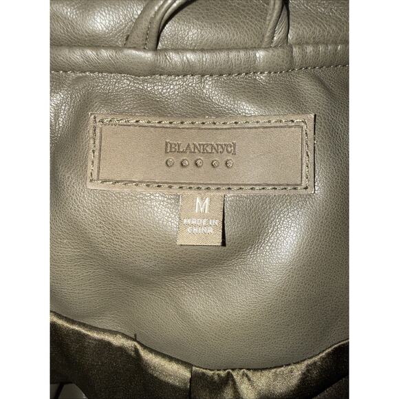 BLANKNYC Women’s Sz M Faux Leather Moto Jacket in Secret Meadow Green - Picture 4 of 11